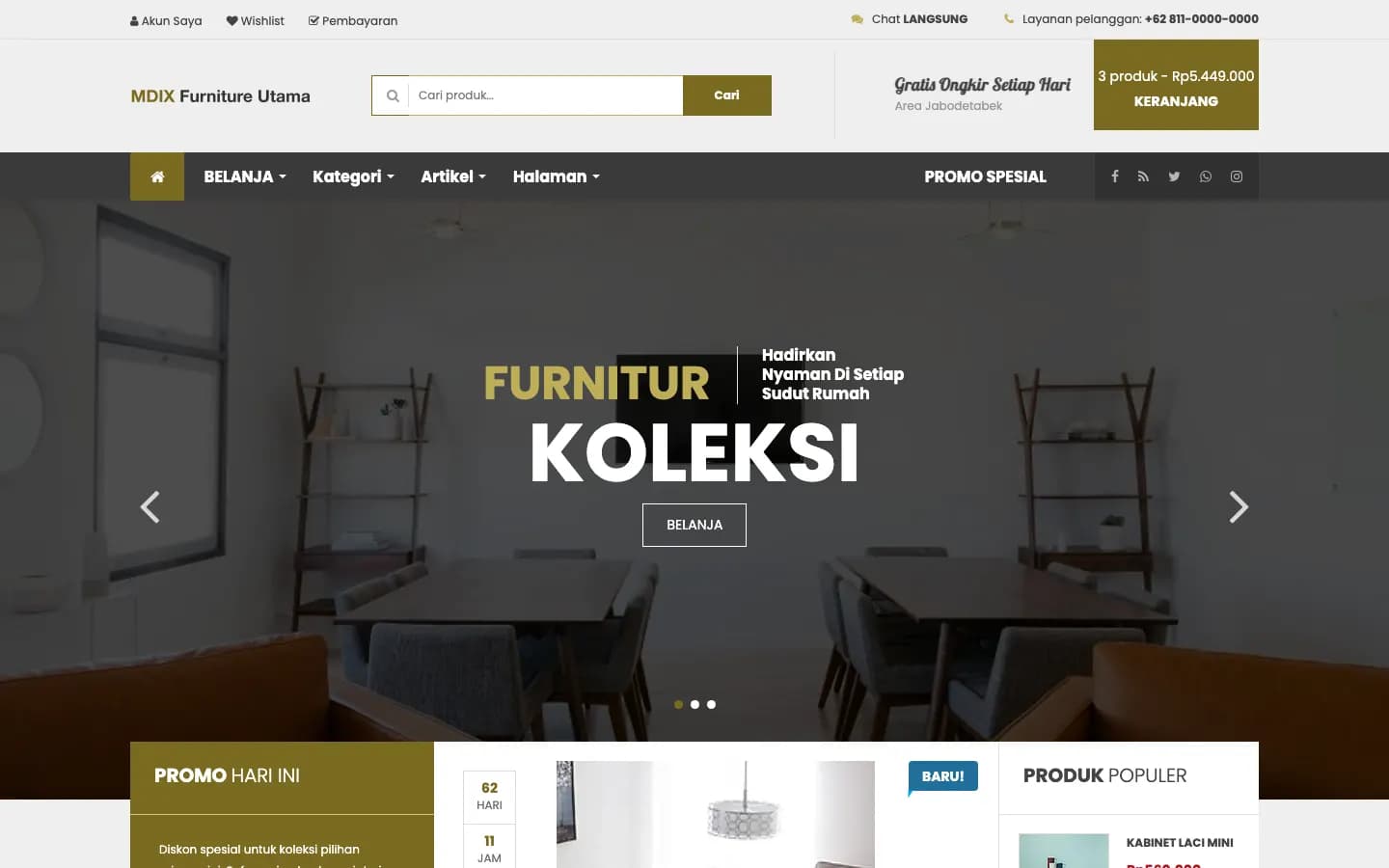 Pratinjau template MDIX Furniture Utama